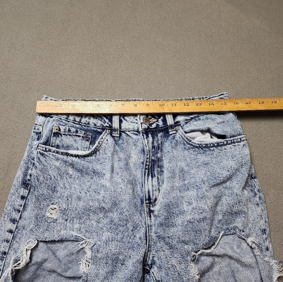Garage Distressed Destroyed High Waisted Mom Jeans acid Wash 11/30 - Picture 9 of 11